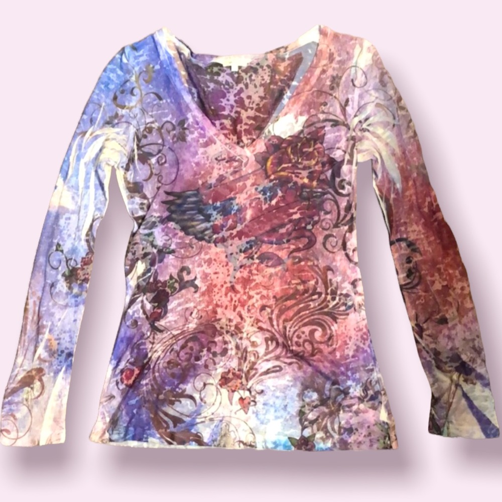 Sheer long sleeve top